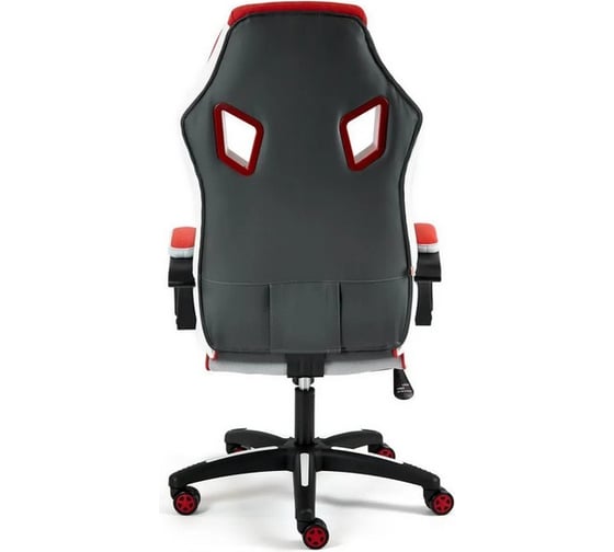 Кресло TetChair PILOT кожзам/ткань, черный перфорированный/светло серый/красный 36-6/06/TW-14/3D 13560