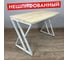 Стол кухонный Solarius Loft со столешницей из массива сосны 40 мм без шлифовки и покрытия, с белыми металлическими Z-образными ножками, 140x80x75 см 703-10154 1