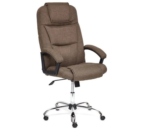 Кресло TetChair BERGAMO хром, ткань, коричневый 3М7-147 13004 1