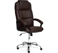Кресло TetChair BERGAMO хром, кожзам, коричневый 36-36 9539