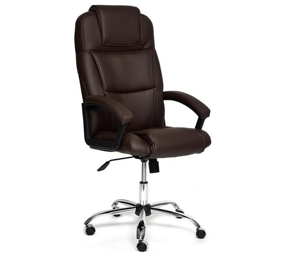 Кресло TetChair BERGAMO хром, кожзам, коричневый 36-36 9539 1