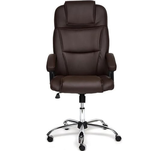 Кресло TetChair BERGAMO хром, кожзам, коричневый 36-36 9539
