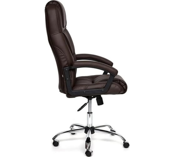 Кресло TetChair BERGAMO хром, кожзам, коричневый 36-36 9539