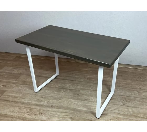 Стол кухонный Solarius Loft со столешницей цвета венге из массива сосны 40 мм и белыми металлическими ножками, 100x75x75 см 700-10387 1