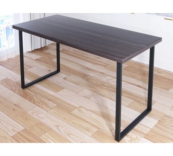 Стол кухонный Solarius Loft со столешницей цвета венге из массива сосны 40 мм и черными металлическими ножками, 140x75x75 см 700-10160 1