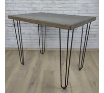 Стол кухонный Solarius Loft со столешницей цвета венге из массива сосны 40 мм на черных металлических ножках-шпильках, 110x70x75 см 710-10317