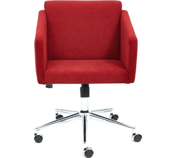Кресло TetChair MILAN хром, флок, бордо, 10 14125