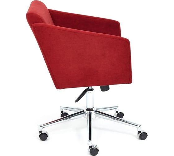 Кресло TetChair MILAN хром, флок, бордо, 10 14125