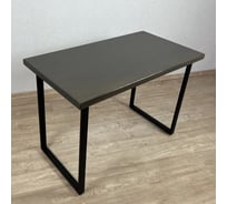 Стол кухонный Solarius Loft со столешницей цвета венге из массива сосны 40 мм и черными металлическими ножками, 90x70x75 см 700-10340