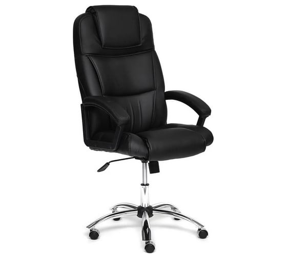 Кресло TetChair BERGAMO хром, кожзам, черный 36-6 9517