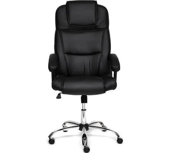 Кресло TetChair BERGAMO хром, кожзам, черный 36-6 9517