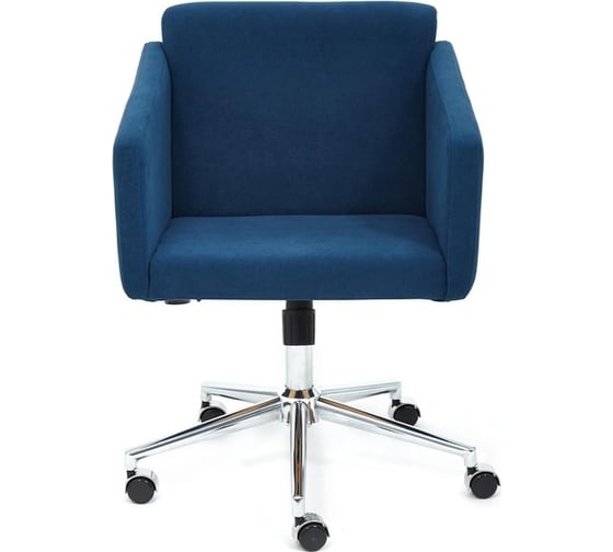 Кресло TetChair MILAN хром, флок, синий, 32 13948