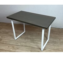 Стол кухонный Solarius венге Лофт из массива сосны 40 мм 110x60x75 см на белых ножках 700-10022