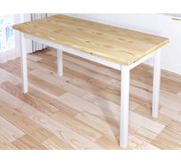 Стол кухонный Solarius Классика из массива сосны, лакированная столешница 40 мм и ножки белого цвета, 120x70x75 см 600-10087