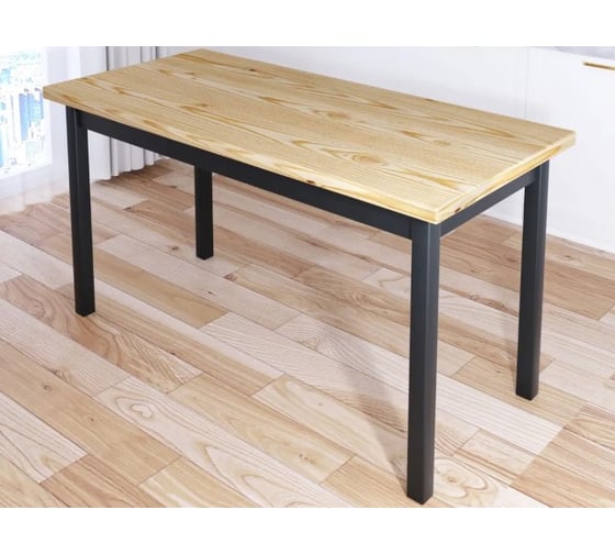 Стол кухонный Solarius Классика из массива сосны, лакированная столешница 40 мм и ножки цвета антрацит, 130x60x75 см 600-10120 1