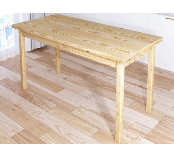 Стол кухонный Solarius Классика из массива сосны, столешница 40 мм, без шлифовки и покраски, 140x60x75 см 600-10289 1