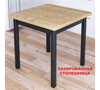 Стол кухонный Solarius Классика с квадратной лакированной столешницей из массива сосны 40 мм и ножками цвета антрацит, 75x75x75 см 600-10252