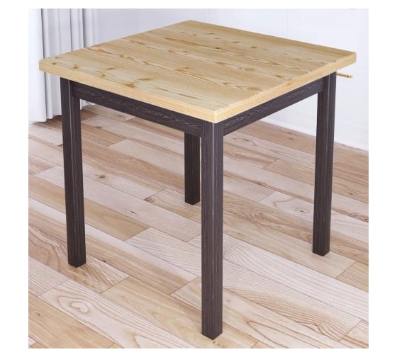 Стол кухонный Solarius Классика с квадратной лакированной столешницей из массива сосны 40 мм и ножками цвета венге, 60x60x75 см 600-10228 1