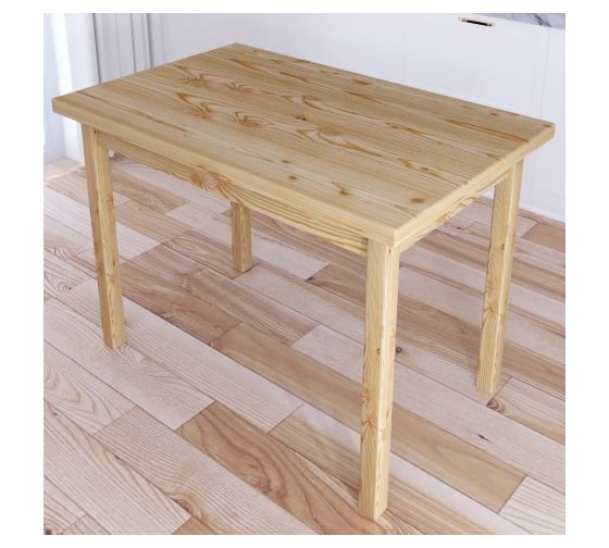 Стол кухонный Solarius Классика со столешницей из массива сосны 40 мм, без покраски, 110x60x75 см 600-10331 1