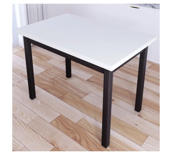 Стол кухонный Solarius Классика со столешницей белого цвета из массива сосны 40 мм и ножками цвета венге, 90x60x75 см 600-10300 1