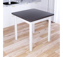 Стол кухонный Solarius Классика с квадратной столешницей цвета венге из массива сосны 40 мм и белыми ножками, 70x70x75 см 600-10238