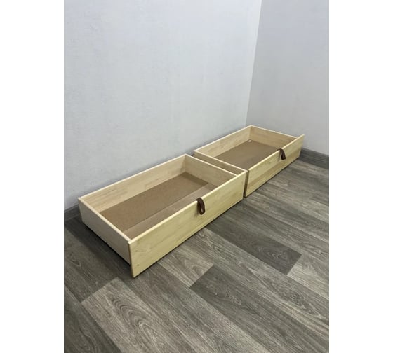 Ящик под кровать Solarius выкатной на колесиках для хранения вещей, 57x92,5x20,8 см, лакированный, 2 шт. (для кровати Классика-200) yashik2-lak 1