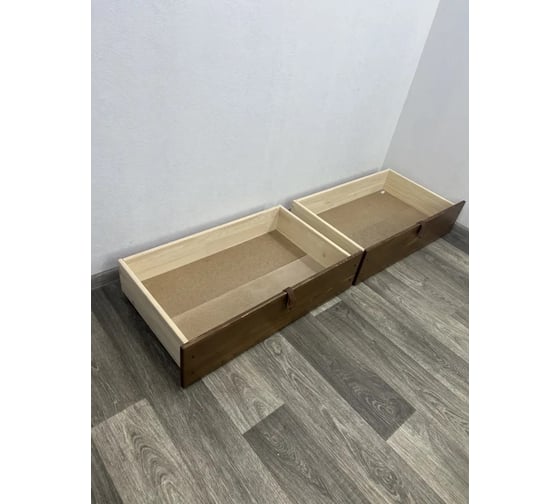 Ящик под кровать Solarius выкатной на колесиках для хранения вещей, 57x92,5x20,8 см, цвет темного дуба, 2 шт. (для кровати Классика-200) yashik2-temd 1