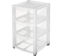 Комод Бытпласт Амадео на колесах 3 ящика бесцветный 431242801