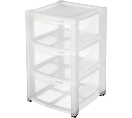 Комод Бытпласт Амадео на колесах 3 ящика бесцветный 431242801