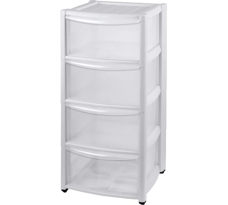 Комод Бытпласт Амадео на колесах 4 ящика бесцветный 431242501