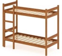 Двухъярусная кровать Solarius из массива сосны, с реечным основанием, 190x90 см, габариты 200x100, цвет ольхи dvuh90190olha
