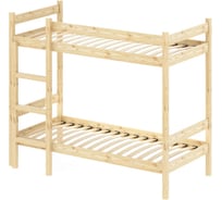 Двухъярусная кровать Solarius из массива сосны, с ортопедическим основанием, 200x90 см, габариты 210x100, без шлифовки и покрытия dvuh90200net-orto