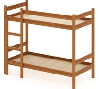 Двухъярусная кровать Solarius из массива сосны, со сплошным основанием, 190x90 см, габариты 200x100, цвет ольхи dvuh90190olha-full
