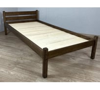 Кровать односпальная Solarius Классика из массива сосны, со сплошным основанием, 200x80 см, габариты 210x90, цвет темный дуб 80kltemd-full