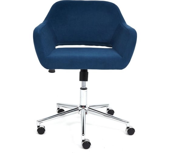 Кресло TetChair MODENA хром, флок, синий 32 14233