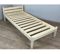 Кровать односпальная Solarius Классика из массива сосны, с реечным основанием, 190x100 см, габариты 200x110, лакированная 100kllak-190