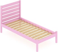 Кровать односпальная Solarius Классика из массива сосны, с реечным основанием и высокой спинкой, цвет розовый, 100x200 см klas-spin100roz