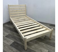 Кровать односпальная Solarius Классика из массива сосны, с реечным основанием и высокой спинкой, без покраски, 100x200 см klas-spin100