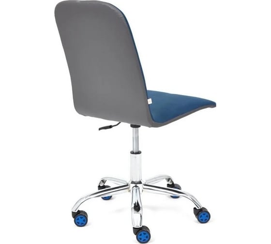 Кресло TetChair RIO флок/кожзам, синий/металлик 32/36 14189