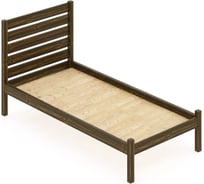 Кровать односпальная Solarius Классика из массива сосны, со сплошным основанием и высокой спинкой, цвет темного дуба, 80x200 см klas-spin80temdub-full