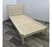 Кровать односпальная Solarius Классика из массива сосны, со сплошным основанием и высокой спинкой, без шлифовки и покраски, 100x190 см klas-spin100net-190-full