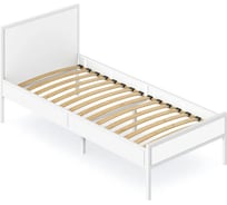 Односпальная кровать Solarius Лофт Компакт с ортопедическим основанием, белый, с белым металлическим каркасом, 80x200 см KOMP80loft-bel-white-orto