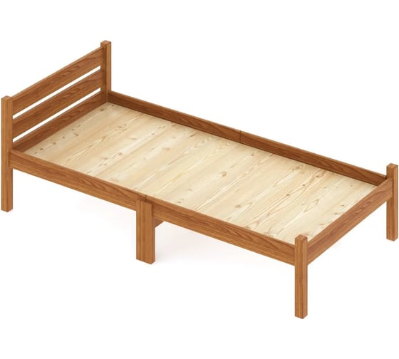 Односпальная кровать Solarius Классика Компакт сосновая, со сплошным основанием, ольха 80x190 см kompakt80olha-190-full 1