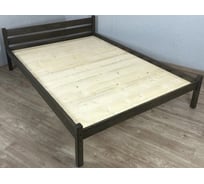 Двуспальная кровать Solarius Классика из массива сосны, со сплошным основанием, 200x180 см, габариты 210x190 см, венге 180klven-full