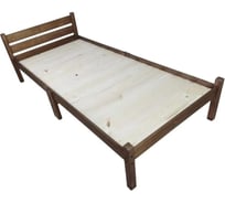 Односпальная кровать Solarius Классика Компакт сосновая, со сплошным основанием, темный дуб, 200x90 см kompakt90temdub-full