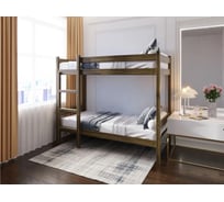 Двухъярусная кровать из массива сосны Solarius 200x90 см, габариты 210x100 см, темный дуб dvuh90200tdub