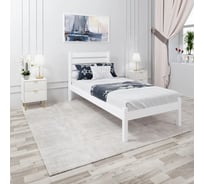 Односпальная кровать Solarius Классика из массива сосны, с реечным основанием и высокой спинкой, белый, 100x190 см klas-spin100bel-190