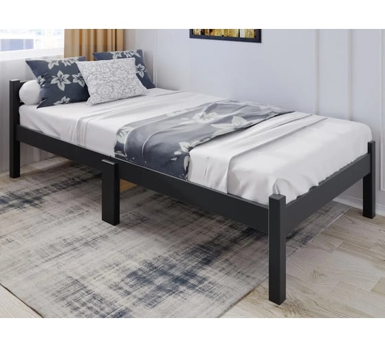 Сосновая кровать Solarius Классика Компакт 190x70 см, антрацит kompakt70ser-190 1