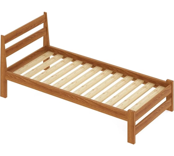 Односпальная кровать Solarius Мишка усиленная, из массива сосны, с реечным основанием, 200x80 см, габариты 210x90 см, ольха 80molha 1