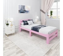 Односпальная кровать Solarius Мишка Компакт сосновая, с реечным основанием, розовый, 100x200 см mkompakt100roz